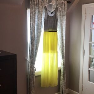 MANGO CHIFFON AND KNIT MAXI DRESS